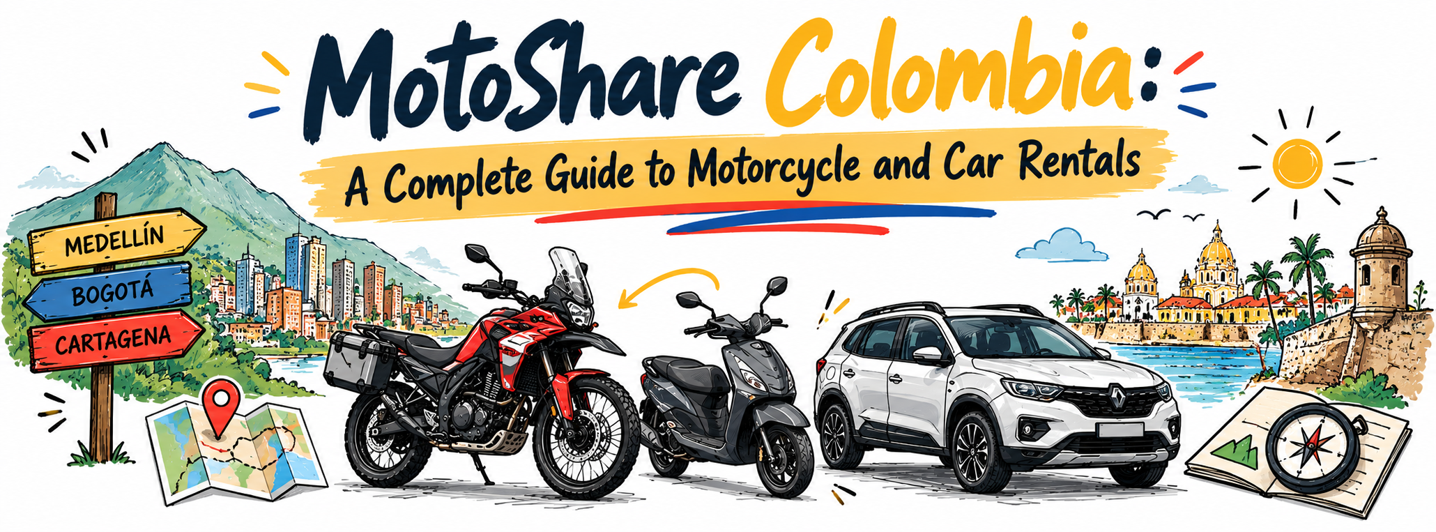 MotoShare Colombia: Explore the Country with Motorcycle and Car Rentals